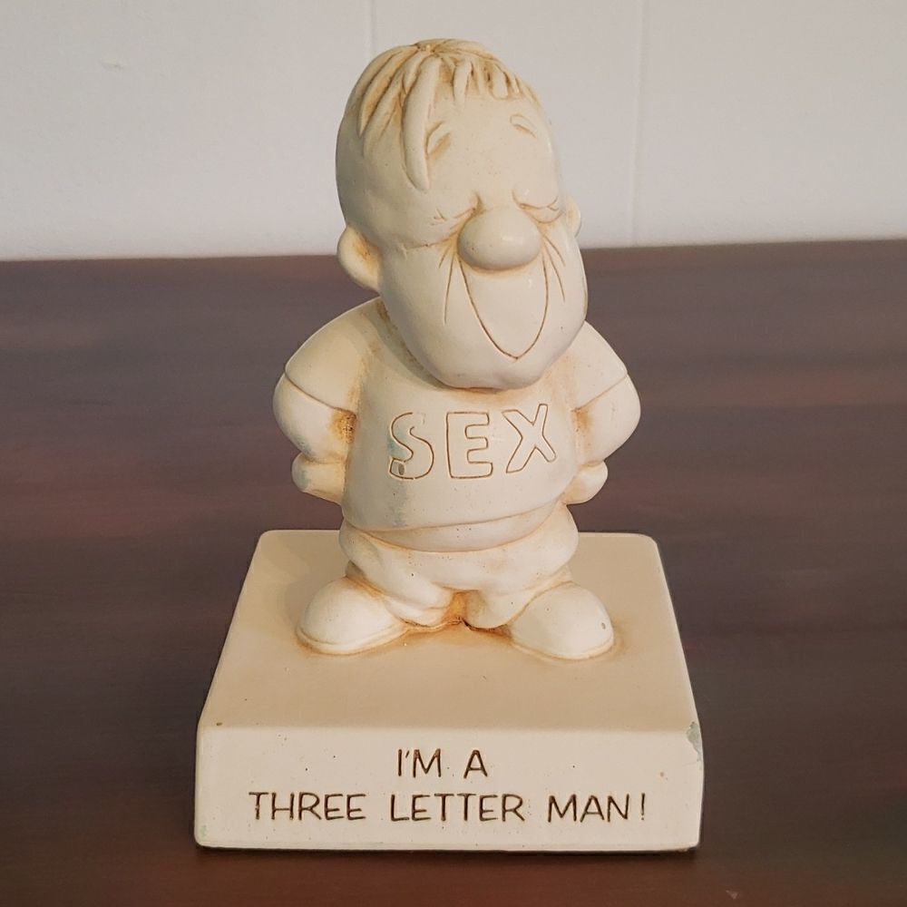 Vintage 1964 Paula Resin Figurine "I'm A Three Letter Man - S.E.X."